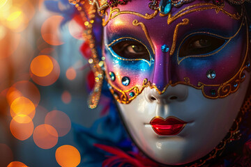 Beautiful greeting card with bright holiday composition for happy celebrate mardi gras