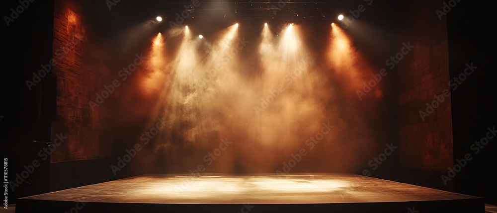 Poster minimalist stage lighting design with subtle movement and patterns a dramatic and scene with soft li