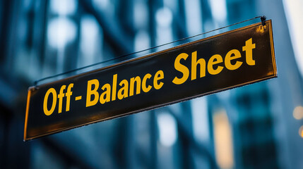 Business Finance Concept Off-Balance Sheet Banner in Urban Background