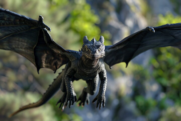 Obraz premium Fantastically mythological dragon with big wide wings