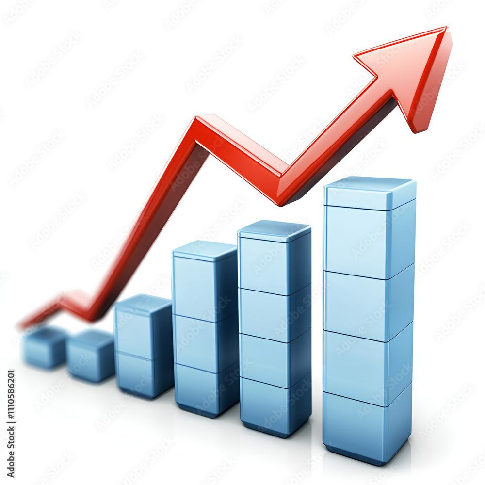 Poster rising trends in business performance global market data visualization corporate environment analyti
