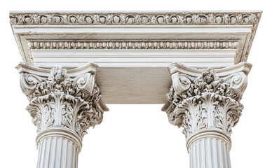 Obraz premium Ornate classical architectural columns, cut out - stock png.