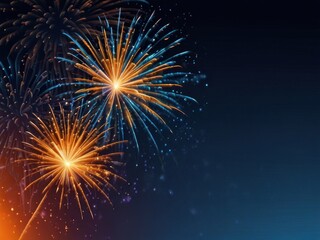 Obraz premium fireworks gold blue background 