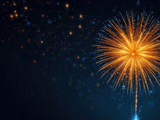 Obraz premium fireworks gold blue background 
