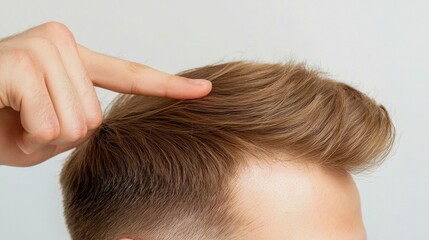 Naklejka premium Dermatologist explaining genetics as a major cause of hair loss, hereditary factors, understanding patterns