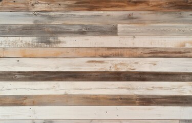 Naklejka premium Distressed shiplap wood background in neutral tones.