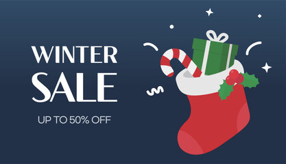 Vector winter sale event banner