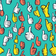 Fototapeta premium Thumbs Up Pattern Graphic Design seamless, pattern, background, texture