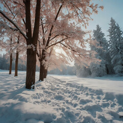 Snow  in December christmas 