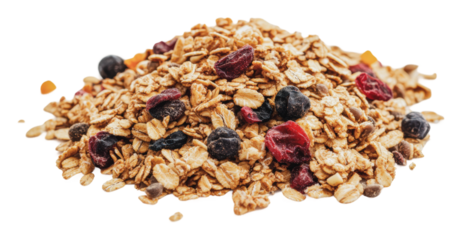 Berry-oat granola mix on a surface, cut out - stock png.