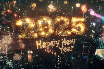 golden happy new year 2025 background
