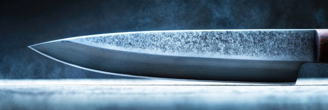 Professional Chef's Culinary Knife: Sleek Steel Utensil Isolated on White Background