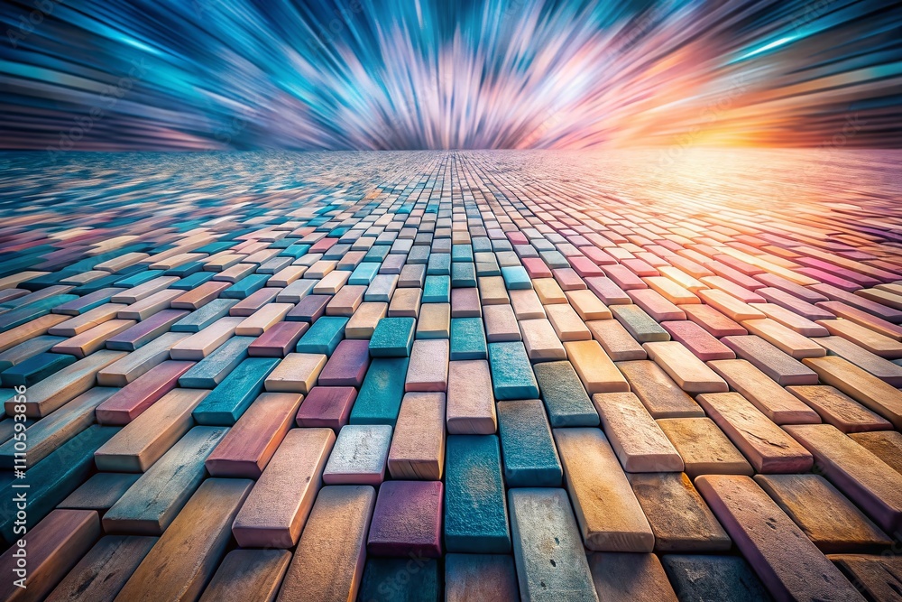 Poster abstract long exposure background featuring smooth square bricks in soft colors and textures, perfec