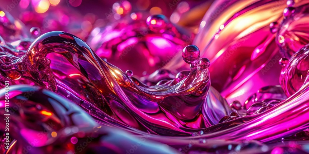 Poster abstract magenta glass fluid animation with tilt-shift photography creating a dynamic looping backgr