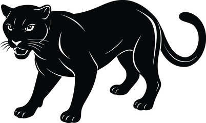 Stealthy Hunter, The Panther in Action Vector 