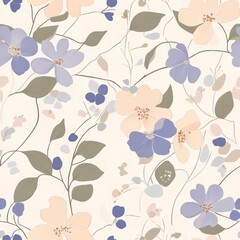 Delicate Floral Pattern with Pastel Colors seamless, pattern, background, texture