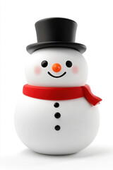 Festive snowman isolated on white background 