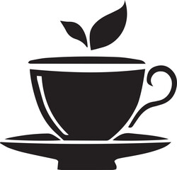 Coffee and tea cup illustration sign and symbol silhouette vector.