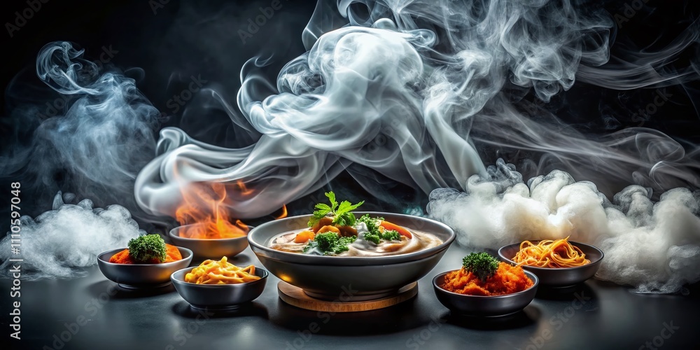 Aufkleber abstract smoke backgrounds in tilt-shift photography style creating a soft overlay effect on solid b