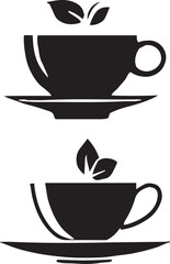 Coffee and tea cup illustration sign and symbol silhouette vector.