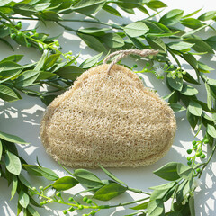 Natural cognac sponges and loofah washcloths. Zero waste.