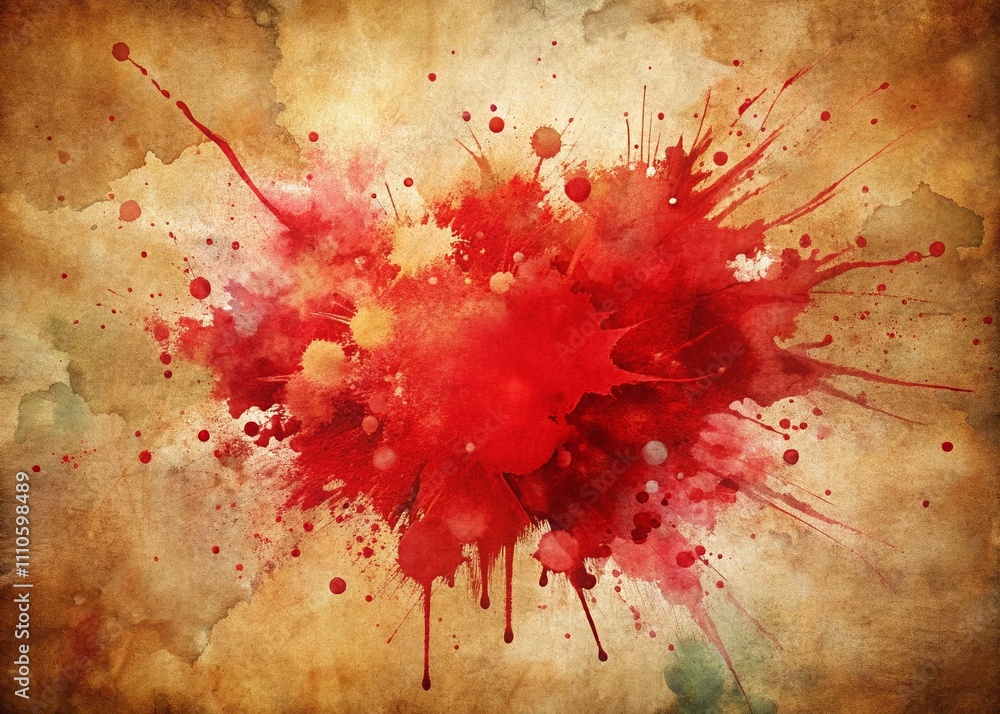 Poster abstract watercolor splash background with soft brushstrokes in red and grunge texture for modern ar