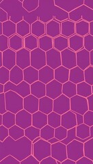 Pink Hexagon pattern hand drawn design on Purple background illustration