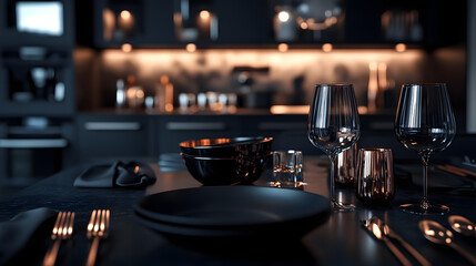 Gourmet Elegance: Skilled Chef Artfully Plating a Luxurious Dish in a Modern Kitchen Showcase