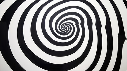 Fototapeta premium Spiraling black and white pattern creates a mesmerizing visual effect in a contemporary space
