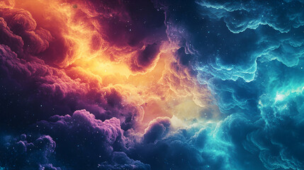 Cosmic Cloudscape A Vivid Celestial Display Of Color And Form