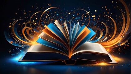 magic book with magic lights