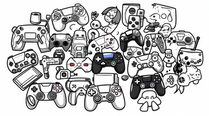 A vibrant illustration featuring a diverse collection of gaming controllers and characters, celebrating the world of gaming.