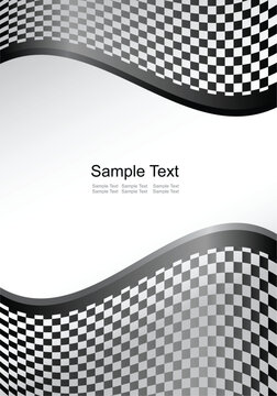 Vector Abstract black and white checkered racing flag background (vertical)