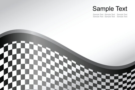 Vector Abstract black and white checkered racing flag background