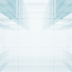 Blue abstract design 3D rendering