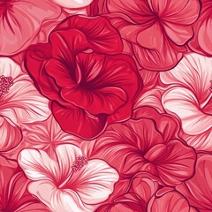 Stunning Red and Pink Floral Pattern seamless, pattern, background, texture