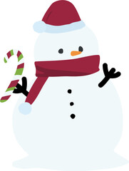 Cute Christmas Snowman and Candy