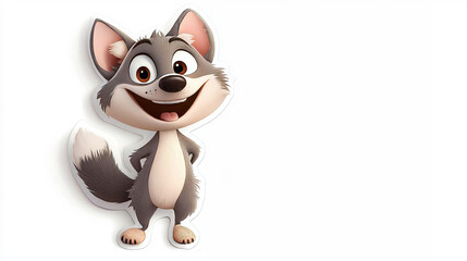 Fototapeta premium jolly wolf clipart on white background