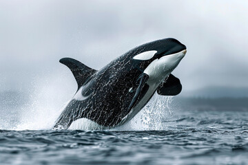 Fototapeta premium Fantastically beautiful majestic huge whale in deep ocean