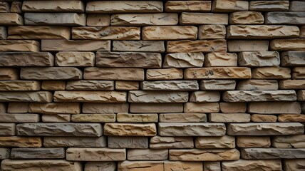 Obraz premium Stone tilled wall texture masonry background. gold and grey color stone