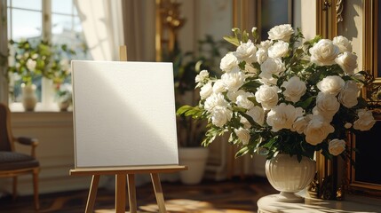 Wedding welcome sign board mock-up. Design template with place for text