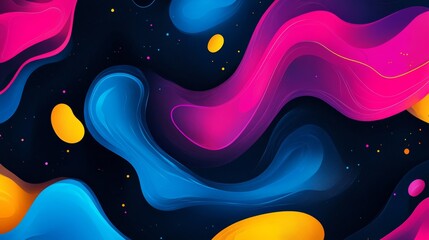 Fototapeta premium Abstract colorful waves on dark background