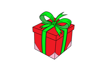 red gift box Christmas icons gift box silhouette  vector illustration isolated on white background.