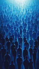 A large crowd of people are coming forward