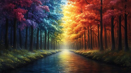 Obraz premium sunrise in the forest