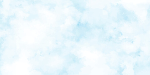 Beautiful and cloudy sky blue watercolor background, blurred and grainy Blue powder explosion on white background,
