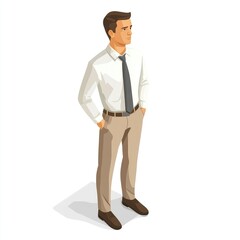 Obraz premium Isometric illustration of a businessman.