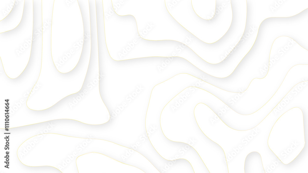 Poster abstract white papercut curved multi layers and shadow. paper topography pattern art 3d vector for b