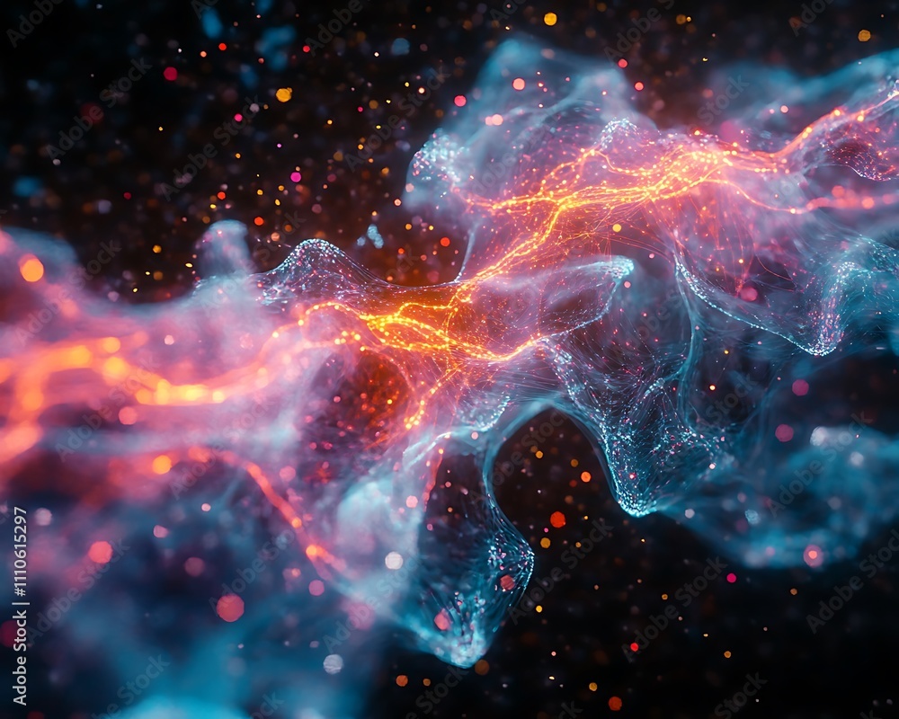 Poster ai powered financial, abstract visual representation of ai concepts