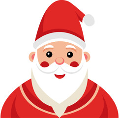 santaclaus icon vector merry christmas smile with red clothes 